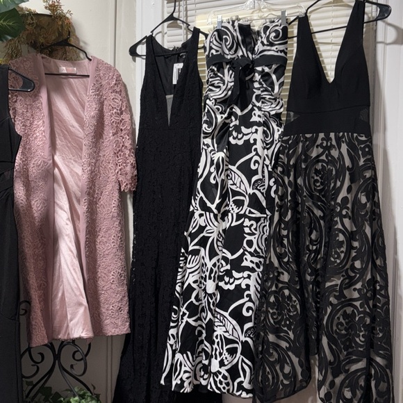 MEGA BULK LOAD DRESSES NEW Elegant Black and White Patterned Dress - Picture 4 of 11